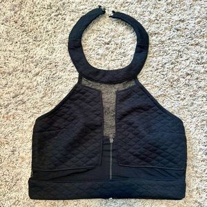 Women’s (M) Black Mesh Halter Neck Bra Top